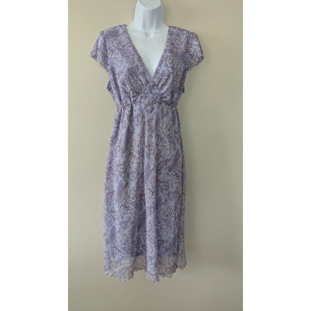Vtg Y2K DBY Dress 13/14 Floral Fairy Paisley Cottage Soft Girl Tie Back Flowy